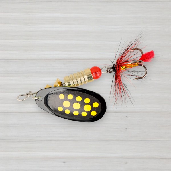 Блешня обертова ZEOX Reactive № 3, 6г, колір 011 Black-Yellow Dot